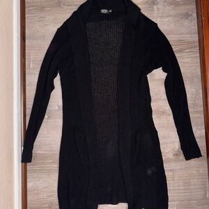 BOOHOO MAN LONGLINE CARDIGAN IN FISHERMAN KNIT black